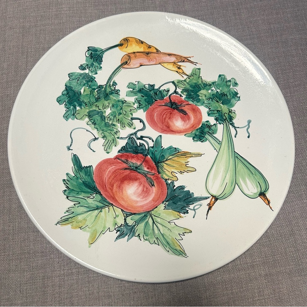 WILLIAM SONOMA Italian Handpainted Vegetable Ceramic Serving Platter #11112510